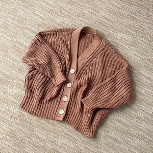 Babaa No 18. Cardigan in ‘Fig’, One Size, Brand New